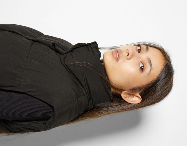 Bershka Puffer Vest Bovenkleding Dames Zwart | VNC8B5Jm6cJ