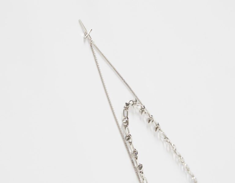 Bershka Punky Cross Necklace Sieraden Heren Zilver | IJ0MNaMsD8Q