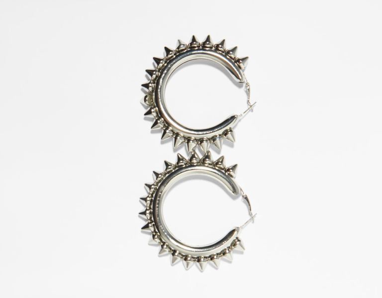 Bershka Punky Hoop Earrings Sieraden Dames Zilver | Tx3o1yfQD7S