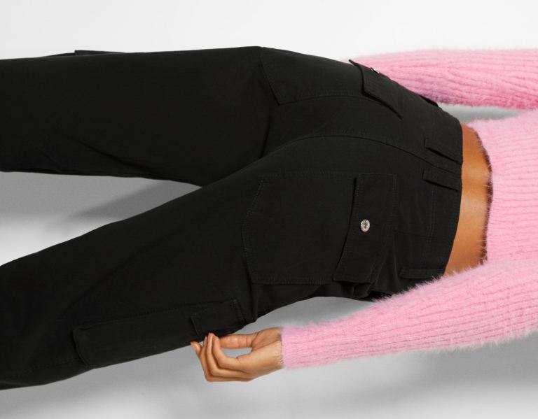 Bershka Rechtdoor Fit Cargo Broek Dames Zwart | H5ygYkIBIY0
