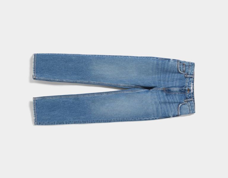 Bershka Rechtdoor Fit Jeans Dames Blauw | tDY4dfDs9RM