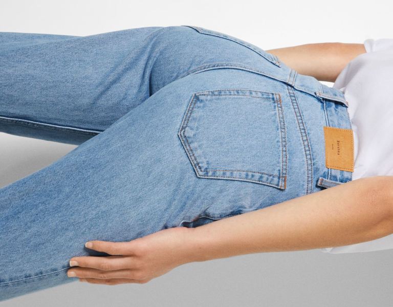 Bershka Rechtdoor Fit Jeans Dames Lichtblauw | hoKQsep8Blc