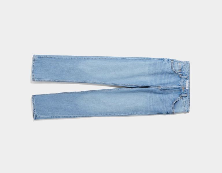 Bershka Rechtdoor Fit Jeans Dames Lichtblauw | hoKQsep8Blc