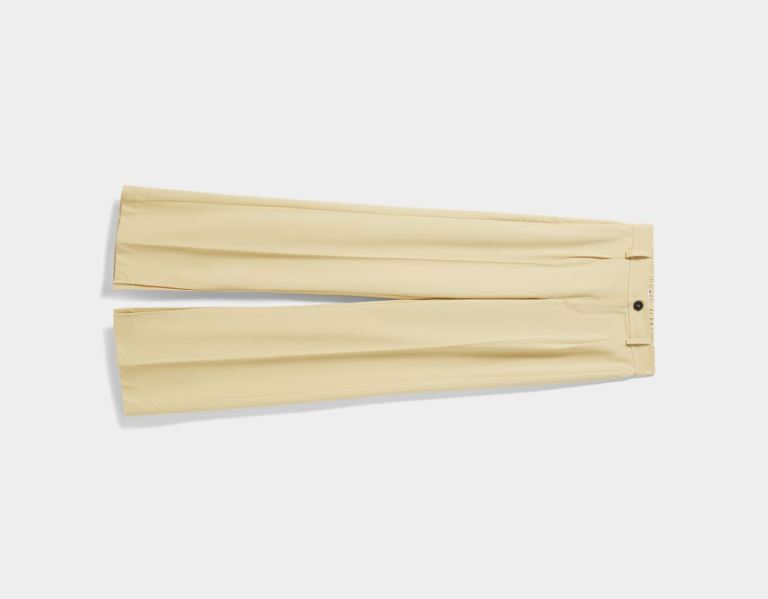 Bershka Rechtdoor Fit Split Hem Pants Pakken Dames Beige | kK9vooiFwqw