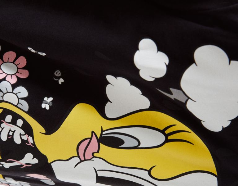 Bershka Regular Fit Kort Sleeve With Looney Tunes X Coté Escrivá Print T-shirts Heren Zwart | Qpwel9S6Yvx