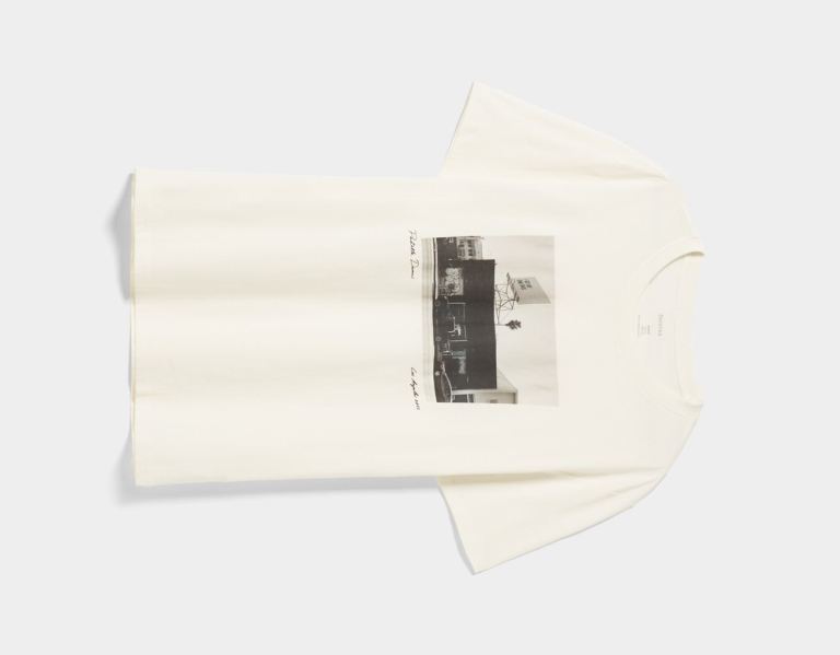 Bershka Regular Fit Kort Sleeve With Photo Print T-shirts Heren Wit | GjROAqp4mHY
