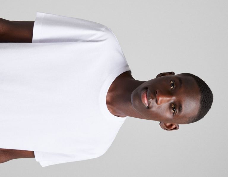 Bershka Regular-fit Kort Sleeve T-shirts Heren Wit | EMplzIh3Adh