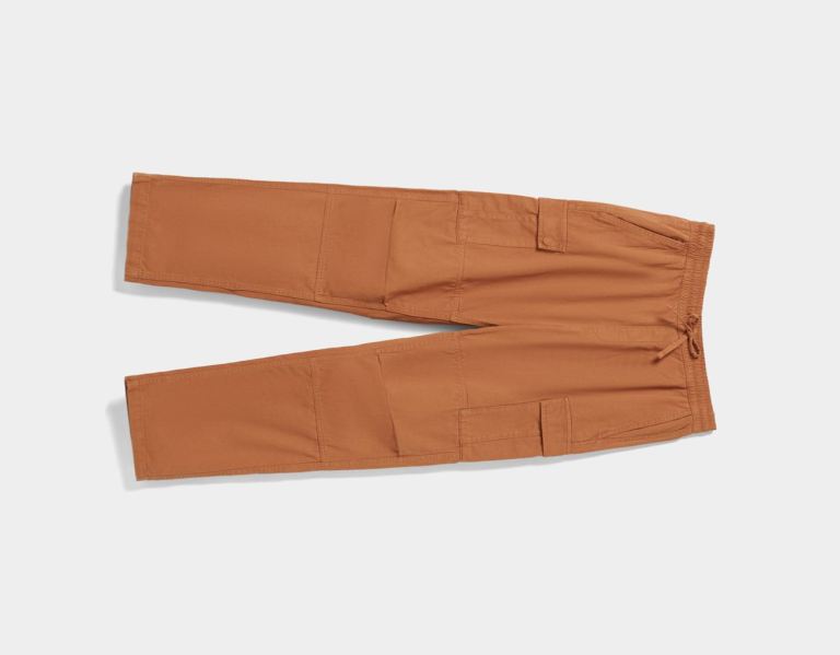 Bershka Regular-fit Sweatpants-style Pants Cargo Heren Donkeroranje | 4mjwHf1q41i