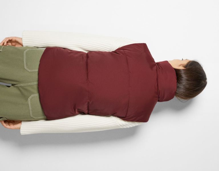 Bershka Reversible Cropped Vest Bovenkleding Dames Donkerrood | wAW5KPrfdMn