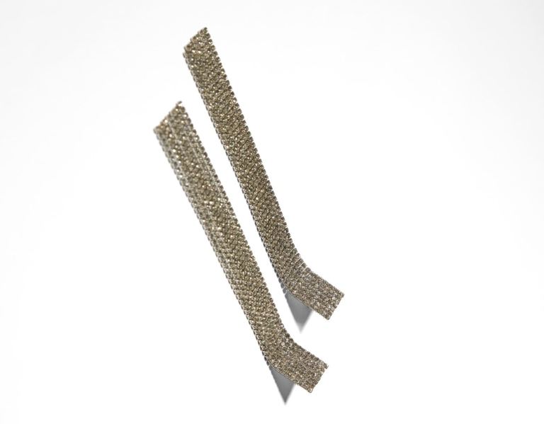 Bershka Rhinestone Cascade Earrings Sieraden Dames Zilver | vEKlAoquWgk