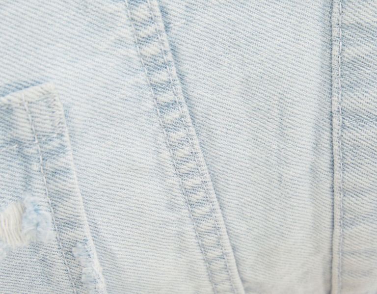 Bershka Ripped Denim Floral Korte Broek Dames Lichtblauw | jU4jFB88iRQ