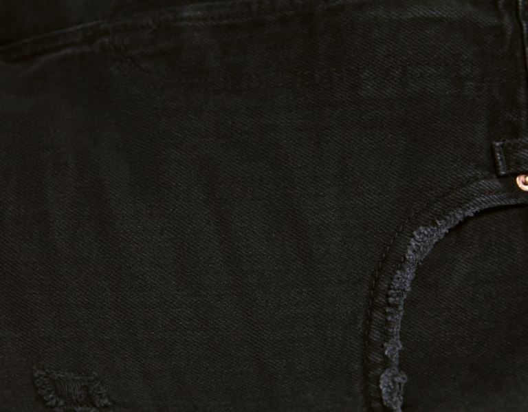 Bershka Ripped Mom Jeans Dames Zwart | PeJaaTusIpP