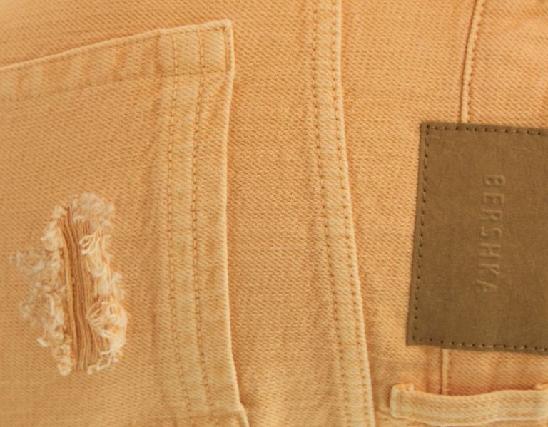 Bershka Ripped Twill Korte Broek Dames Oranje | kBAQsNseYWy