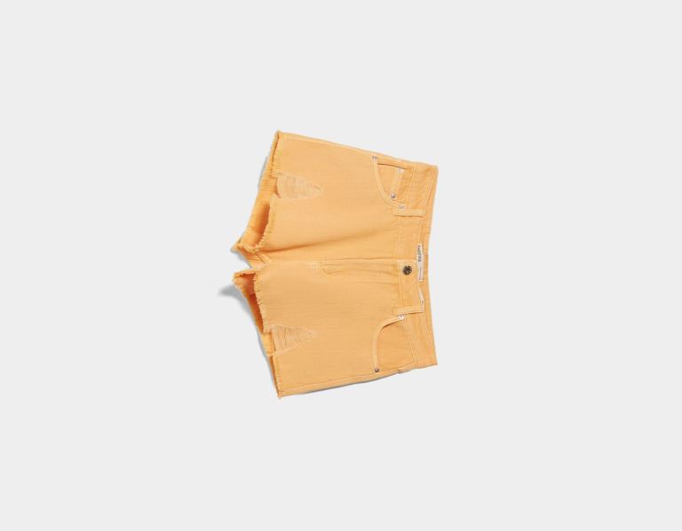 Bershka Ripped Twill Korte Broek Dames Oranje | kBAQsNseYWy