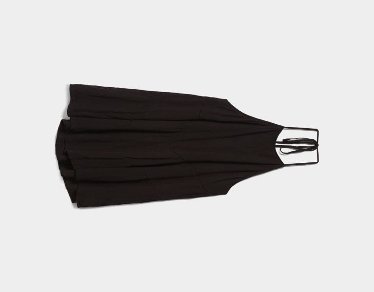 Bershka Ruffled Crepe Mini Jurken Dames Zwart | JGjNhpRuLZn