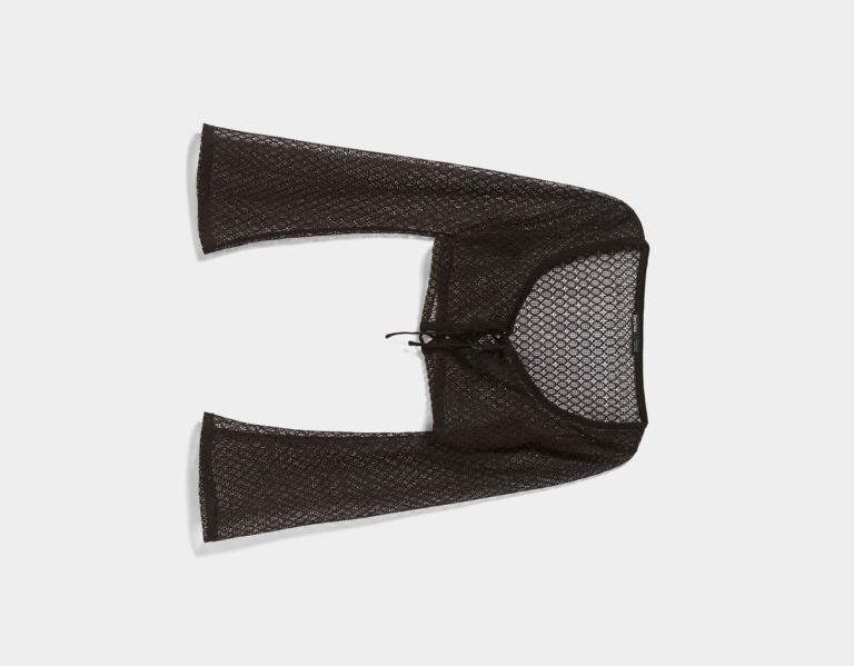 Bershka Rustic Fabric Trui Topjes Dames Zwart | BSDfNw807eC