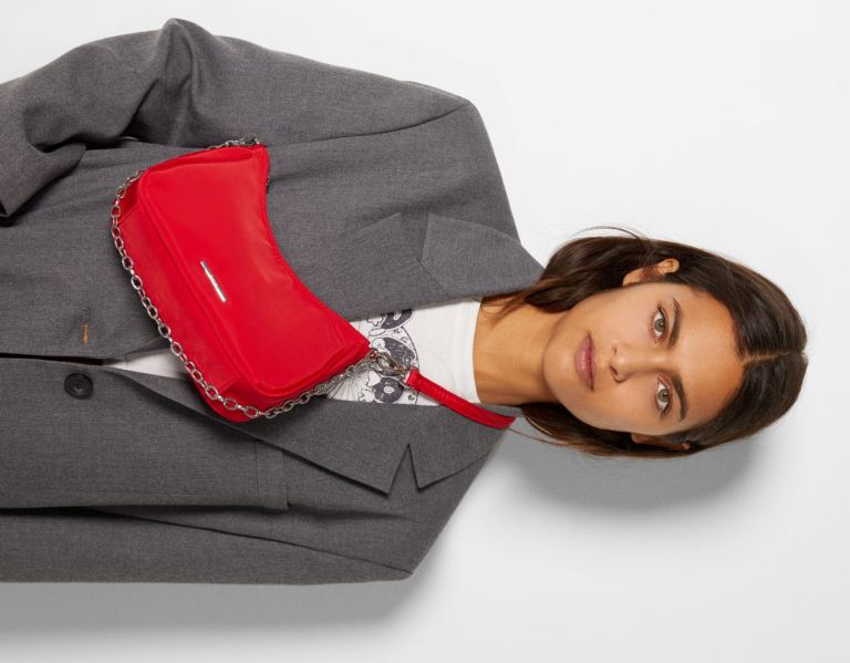 Bershka Satin With Chain Tassen Dames Rood | PXo0h6D9DOR