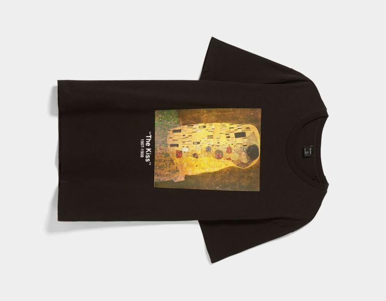 Bershka Scala Museum Regular-fit Kort Sleeve T-shirts Heren Zwart | 3ARTk9AJ8uk