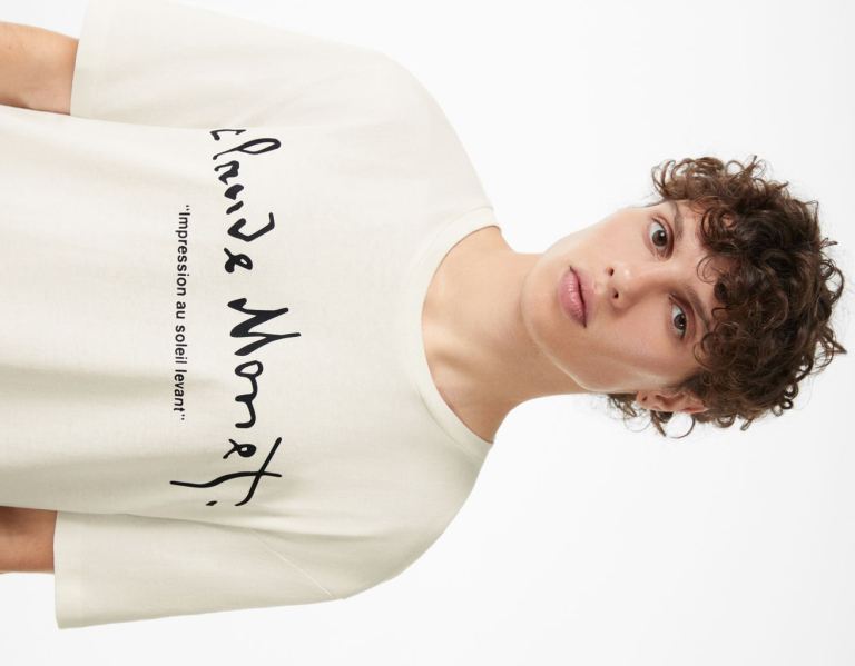 Bershka Scala Museum Regular-fit Kort Sleeve T-shirts Heren Wit | SdpHheZZfGT