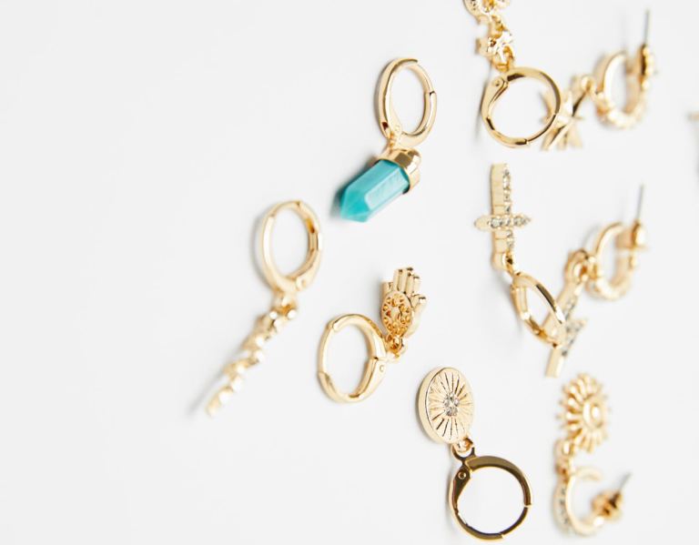 Bershka Set Of 10 Astral Charm Earcuff Earrings Sieraden Dames Goud | Z3KM1Gw0VmW