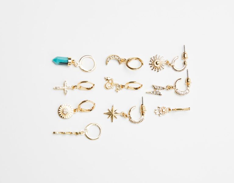 Bershka Set Of 10 Astral Charm Earcuff Earrings Sieraden Dames Goud | Z3KM1Gw0VmW