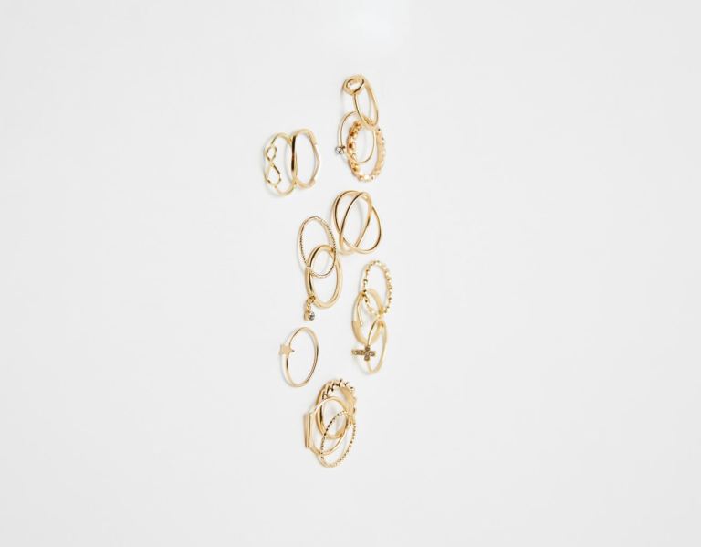 Bershka Set Of 15 Gold-effect Cross Rings Sieraden Dames Goud | ITThUp8vrOV