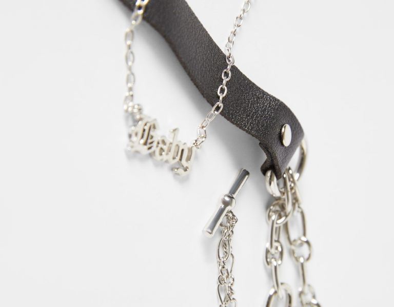 Bershka Set Of 3 Heart Chokers Sieraden Dames Zilver | mvSvkuSFlah
