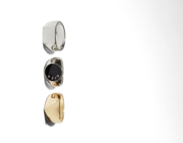 Bershka Set Of 3 Triangle Rings Sieraden Heren Zilver | uwU6PmHBAHM