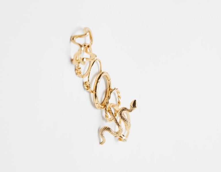 Bershka Set Of 7 Snake Rings Sieraden Dames Goud | dwc95qsvArJ