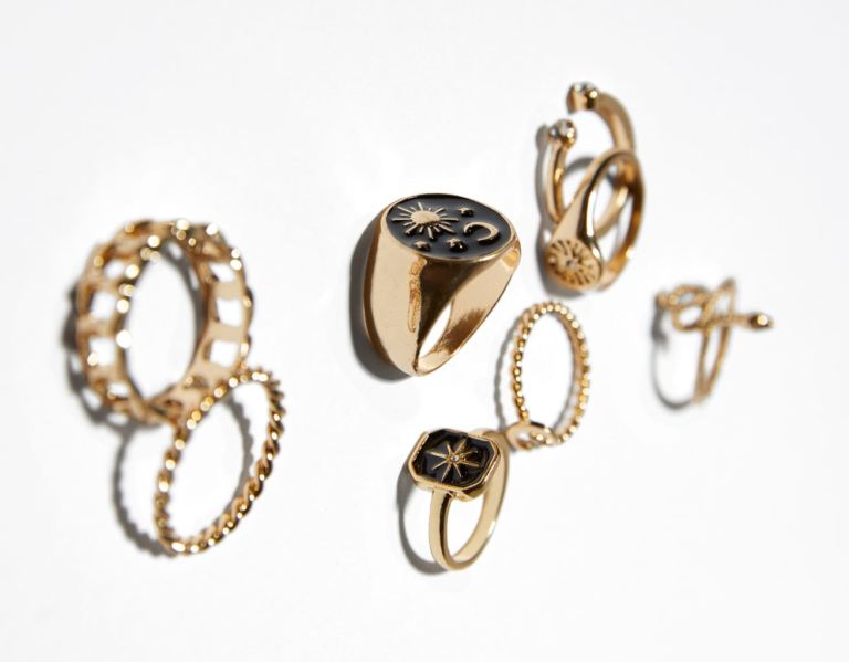 Bershka Set Of 8 Snake Rings Sieraden Dames Goud | IjNjOoJtXAK