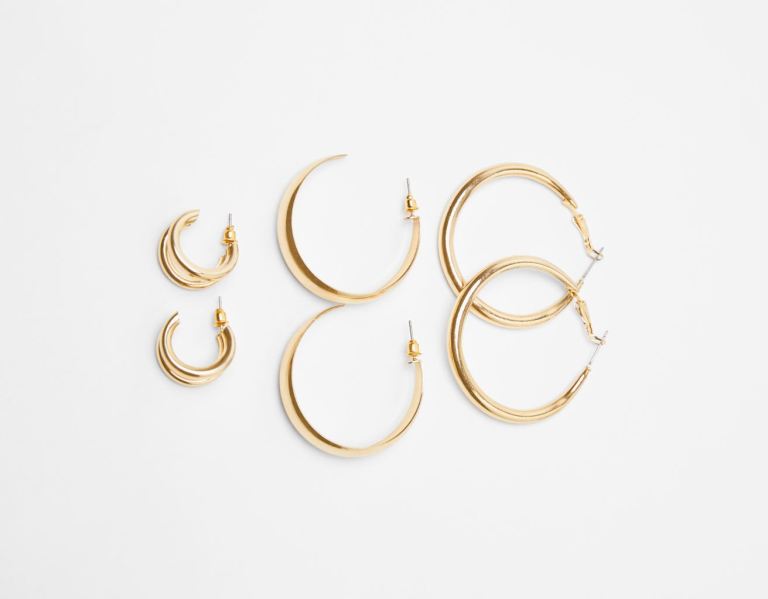Bershka Set Of Various Size Hoop Earrings Sieraden Dames Goud | NWqmkoHFJ2f
