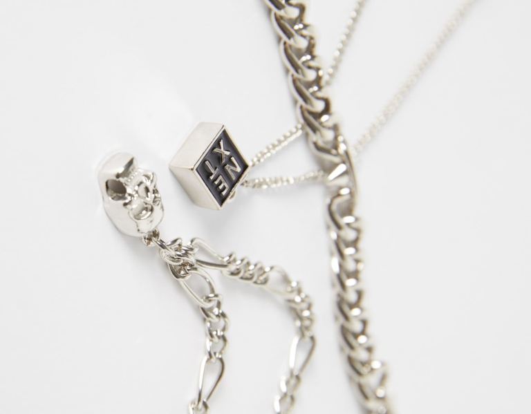 Bershka Skull Necklace Sieraden Heren Zilver | PepPGhdn4Wx