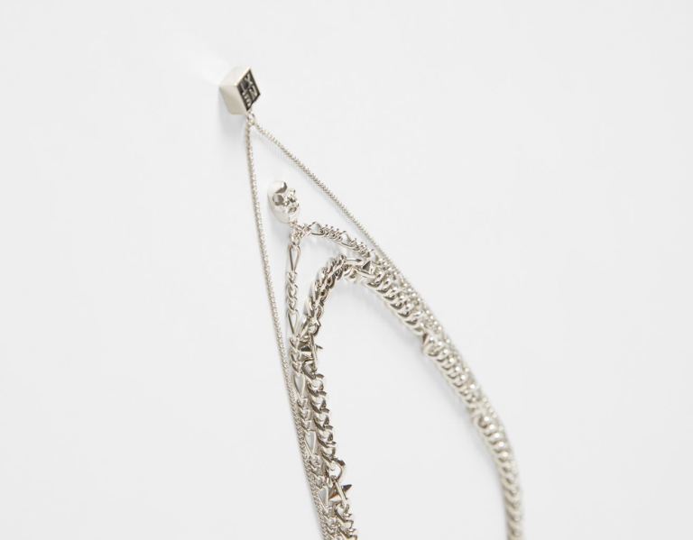 Bershka Skull Necklace Sieraden Heren Zilver | PepPGhdn4Wx