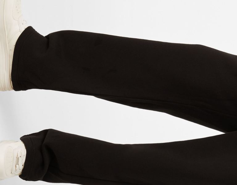 Bershka Standard Brede-leg Plush Broek Dames Zwart | B95a8rIB2E1