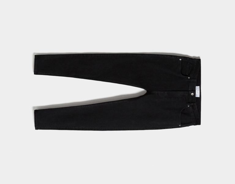 Bershka Super Mager Jeans Heren Zwart | 9kcnsBUBmAm