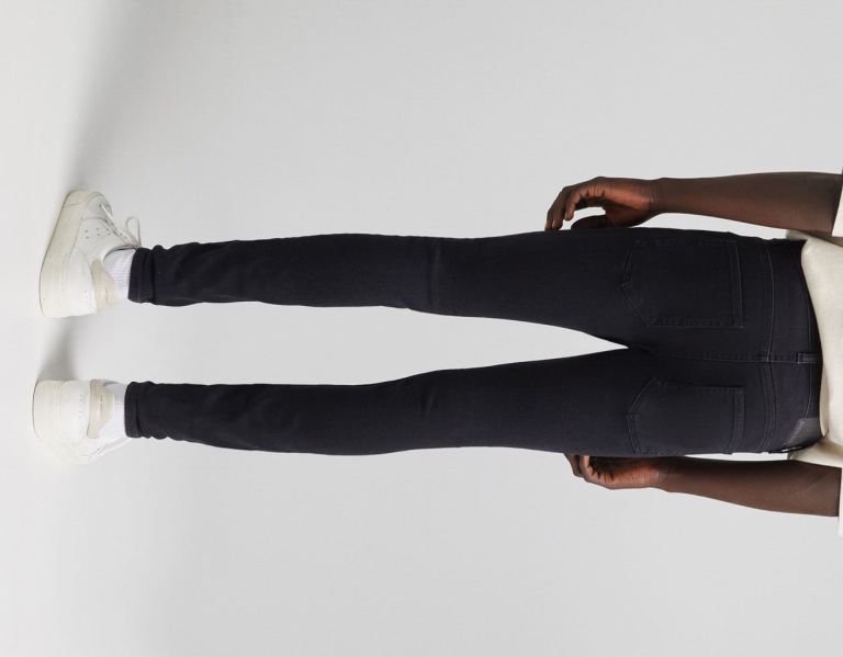 Bershka Super Mager Jeans Heren Zwart | 9kcnsBUBmAm