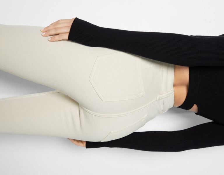 Bershka Super Mager Twill Broek Dames Beige | yBXUnNCGckT
