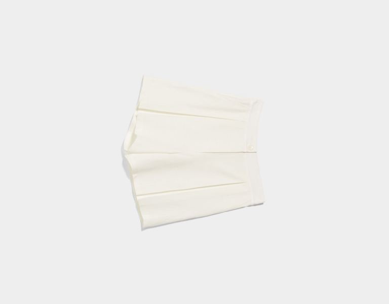 Bershka Tailored Bermuda With Pleats Korte Broek Dames Wit | W3qfBSafK5a