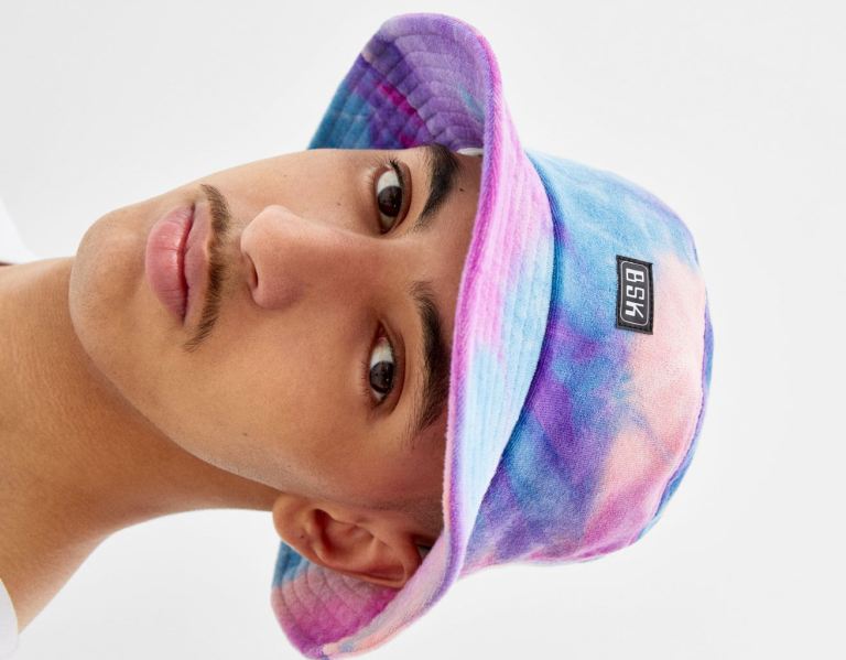 Bershka Terrycloth-effect Tie-dye Bucket Hoeden Heren Groen | MO5JziZgFTr