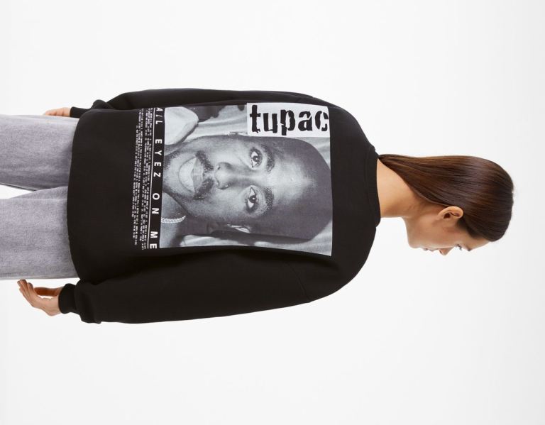 Bershka Tupac Crew Neck Sweatshirts Dames Zwart | zIj1iETrG5Z