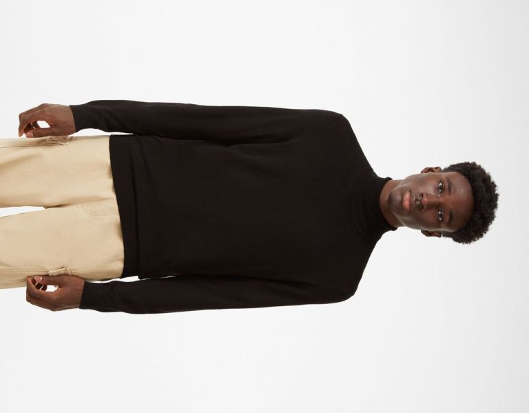 Bershka Turtleneck Trui Truien Heren Zwart | AFhk5lfuXLO