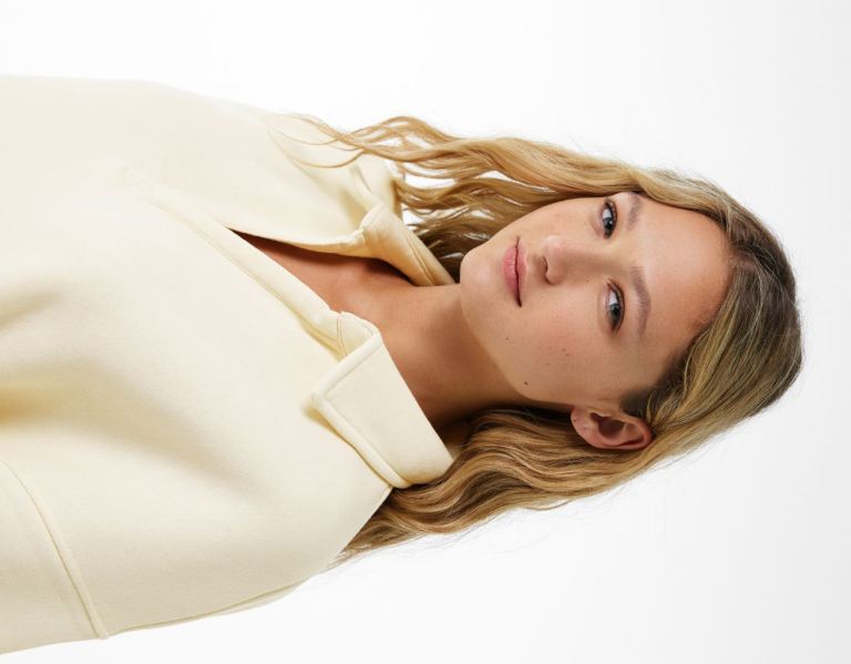 Bershka V-neck Polo Sweatshirts Dames Beige | wEXOfBRunp2