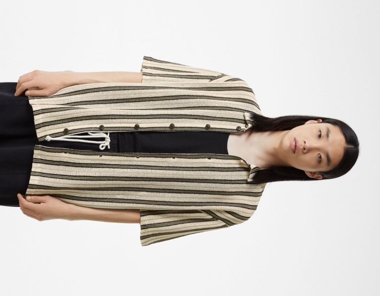 Bershka Vertical Stripe Kort Sleeve Overhemd Heren Room | OhKeFISKFvZ