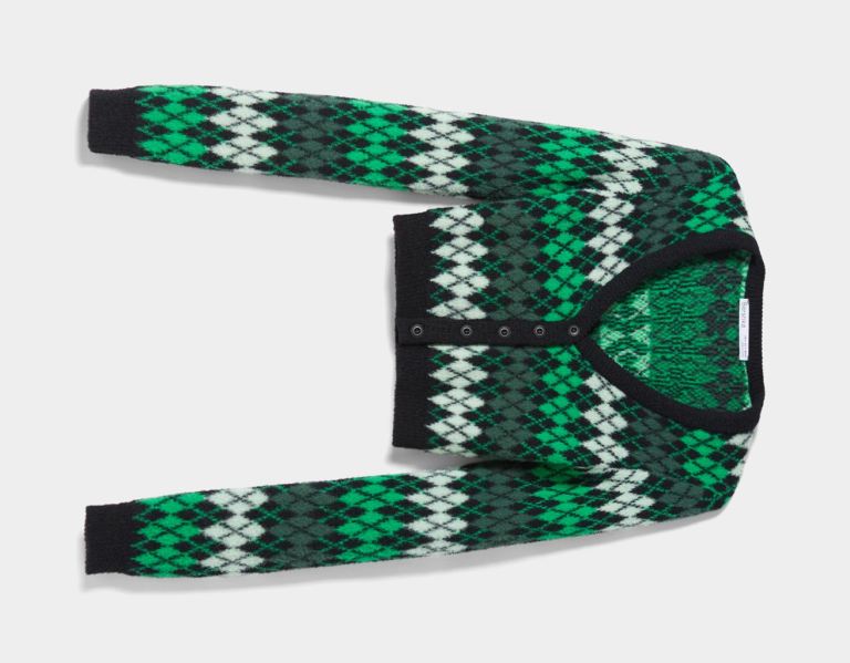 Bershka With Argyle Design Cardigan Dames Groen | tHsG7fEHvHQ