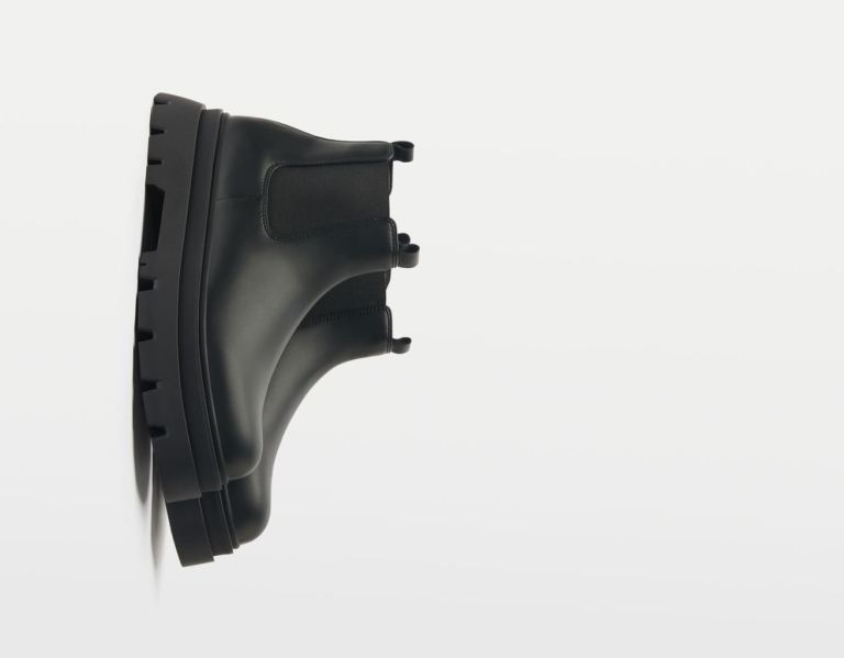 Bershka With Elastic Gores Enkellaars Heren Zwart | 05wSG7AZzV0
