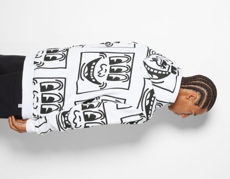 Bershka With Keith Haring Print Hoodie Heren Wit | id3EvqNtaO8